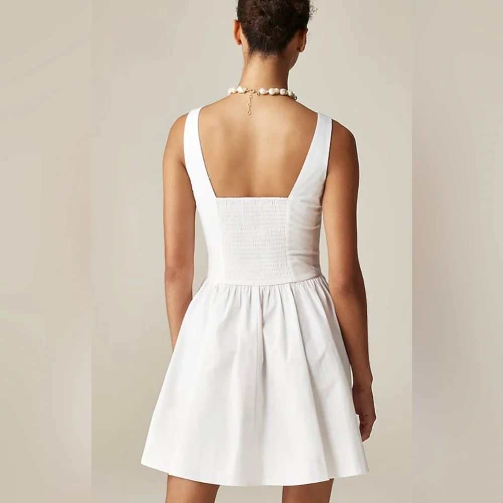 NWT J.Crew Fit-and-flare mini dress White Size 12 Party Wedding Brunch Date